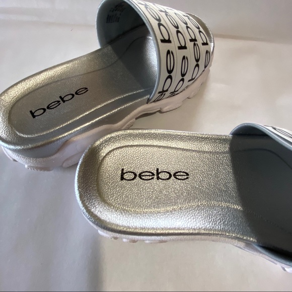 BEBE LOGO SLIDE SANDALS - Picture 8 of 12